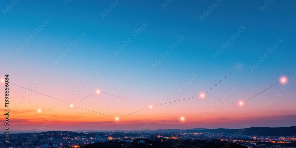 Poster Smart City Evolution Decentralized Network Visualization of Urban Connectivity - Illuminating Next-Gen Digital Infrastructure with AI-Powered Aerial Mapping Technology