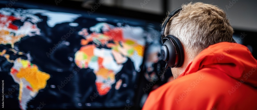 Aufkleber Hyper-Connected Global Operations AI-Enhanced Network Monitoring Dashboard with Immersive Visualization Technology for Next-Gen Digital Infrastructure Management