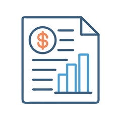 Financial Report on Document Icon Design