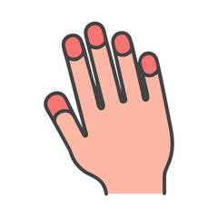 Fingernails on Human Hand Icon Design