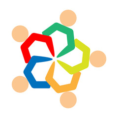 Team Collaboration Vector Flat Icon Design