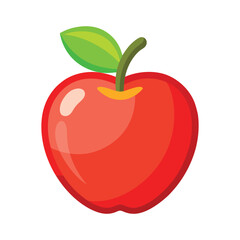 Fototapeta premium red apple with leaf