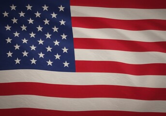 Close up view of the american flag with stars and stripes waving gently in the breeze outdoors