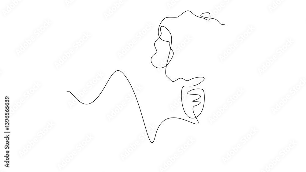Poster animated self drawing of continuous line drawing light bulb from paper crumple. feeling of anxiety w