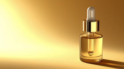 Naklejka premium Luxury Facial Oil Bottle in a Clean Background with Shadow and Light