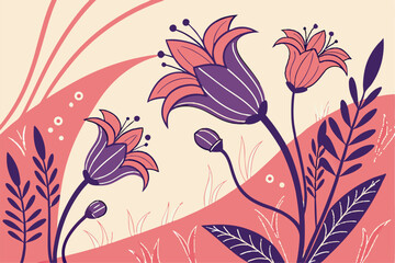 Abstract fantasy flowers illustration
