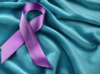 Ribbon on Fabric Background, Awareness and Support