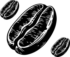hand draw coffee bean design mono color