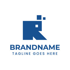 Fototapeta premium Letter R Arrow Technology Logo, symbolizing progress, innovation, and technology