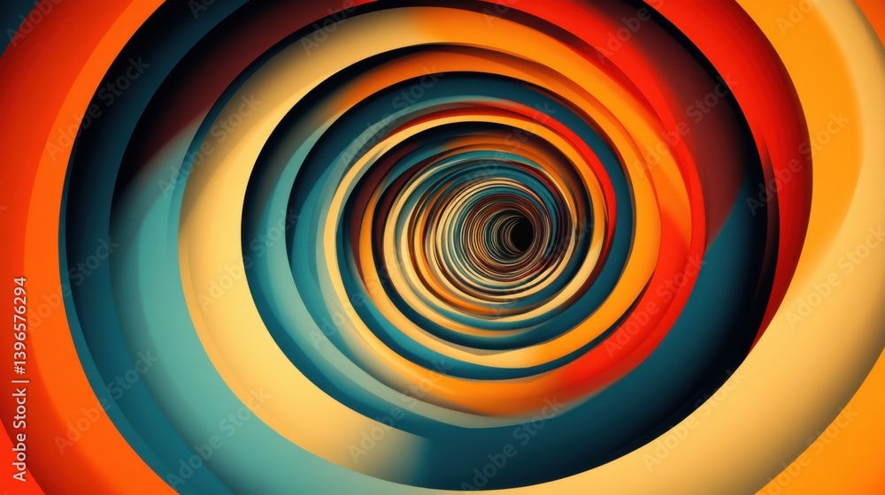 Poster a vibrant, swirling tunnel of colors, creating a visually captivating spiral effect that draws the v