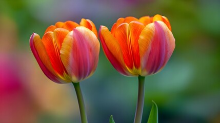 Delicate Orange Tulips in Soft Focus Bouquet Captivating Beauty