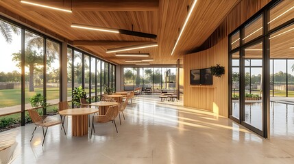 Spacious Interior with Large Windows and Modern Design Features