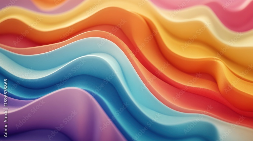Aufkleber a vibrant display of wavy, colorful layers creating a visually striking texture, blending hues of pi