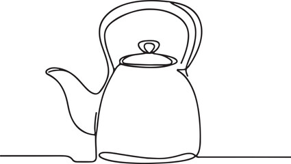 Elegant Kettle Line Drawing Vector Design