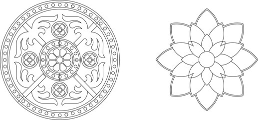 silhouette design vector illustration sketch pattern ornament decoration wall decoration mandala rosette abstract modern natural floral classic vintage