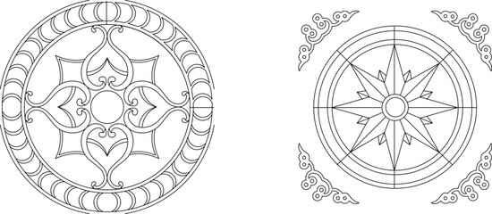 silhouette design vector illustration sketch pattern ornament decoration wall decoration mandala rosette abstract modern natural floral classic vintage 