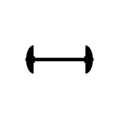Barble isolated on white. Minimalist Dumbbell Silhouette Design Emphasizes Strength and Simplicity in Fitness Graphics