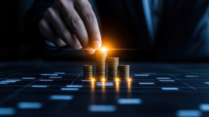 Fototapeta premium Financial Growth and Investment Strategy: A Visual Representation of Increasing Profits and Wealth Building