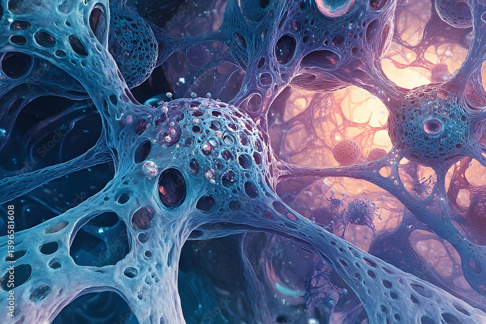 Poster a detailed illustration of intricate neural network structures.