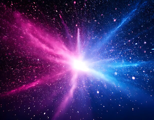 Cosmic explosion event in the universe digital art interpretation vibrant colors space view