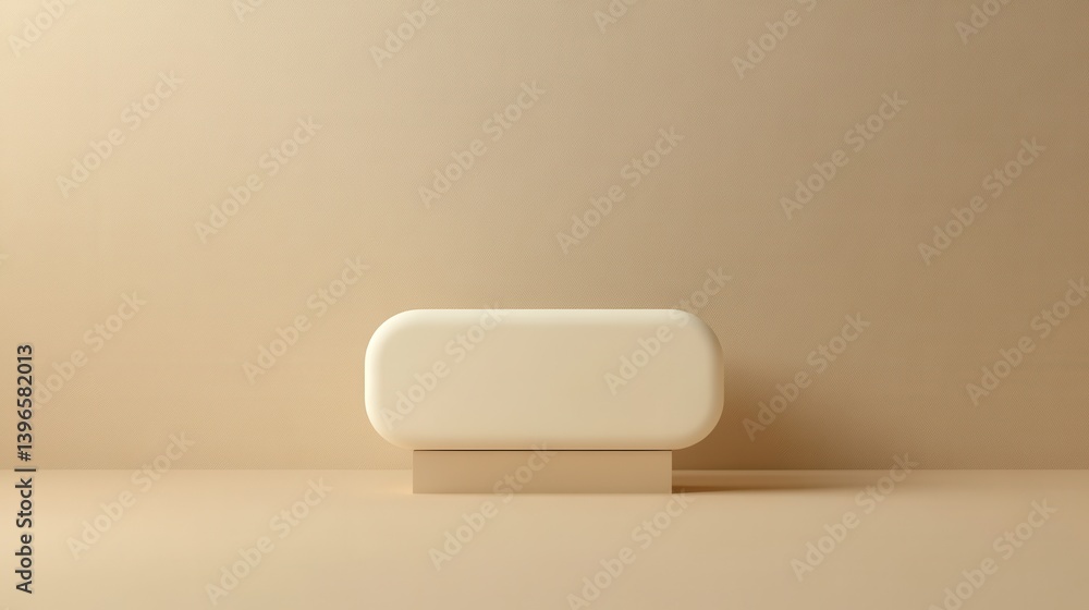Poster a minimalist object with smooth lines sits on a subtle beige surface, creating a harmonious and mode