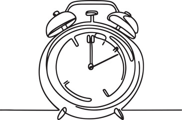 Vector Art of Kitchen Timer in Line Drawing Style