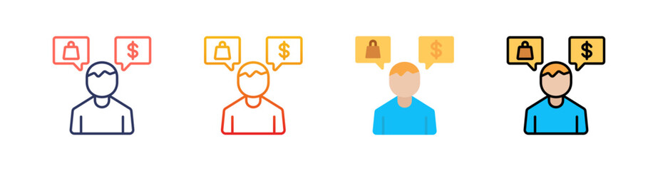 Customer Behavior Multi Style Icon Set Vector 