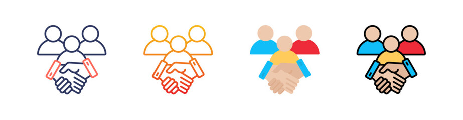 Crm Multi Style Icon Set Vector 