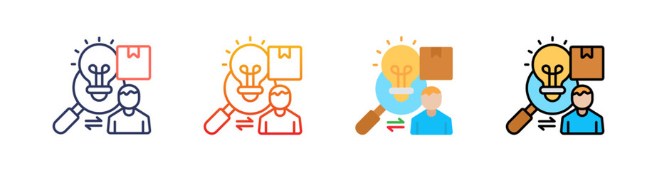 Differentiation Multi Style Icon Set Vector 