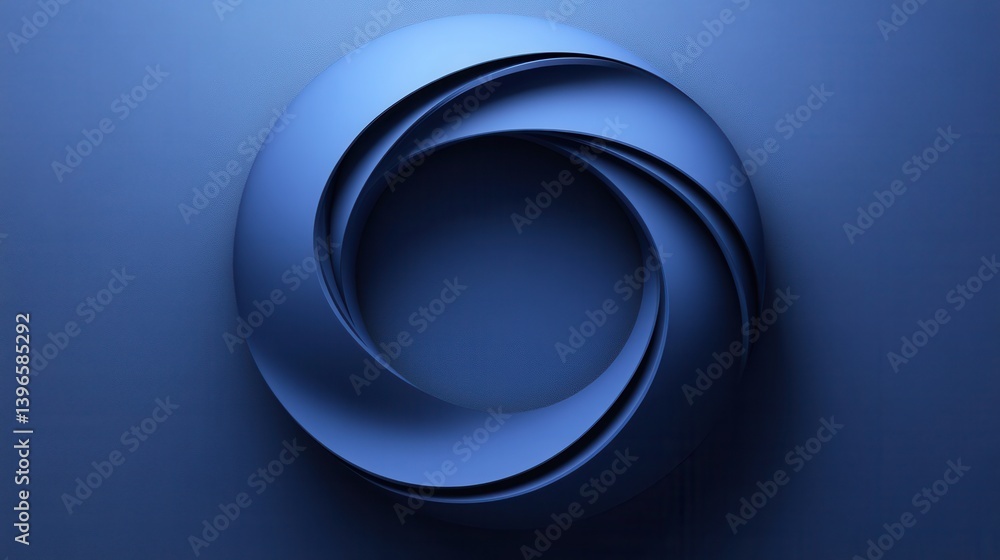 Poster a sleek, modern blue design featuring layered circular shapes, creating a dynamic visual effect and 
