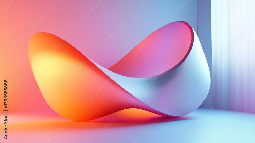 Aufkleber a vibrant, abstract sculpture with smooth curves and a blend of colors, creating a modern artistic f
