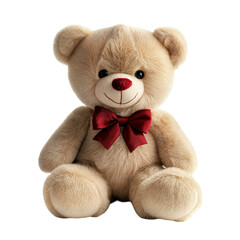 Cute Teddy Bear with Red Bow Tie, Soft and Cuddly
