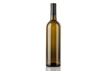 Empty Wine Bottle on Black Background