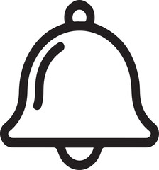 Notification Bell Outline Icon – Symbol for Alerts, Updates, and Reminders
