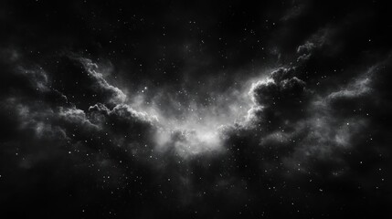 Cosmic Nebula: A Monochromatic Symphony of Stars and Gas