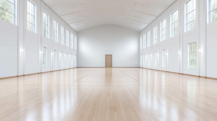 Fototapeta premium Vast, Light-Filled Gymnasium: A Modern Architectural Interior