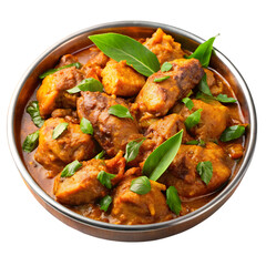 Fototapeta premium Flavorful Chicken Chettinad On White Plate