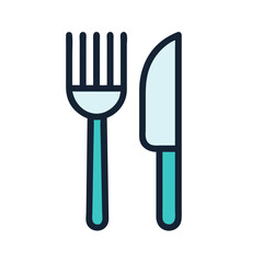 Fork and Knife Representing Dining and Cuisine Icon Design