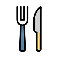 Fork and Knife Representing Dining and Cuisine Icon Design