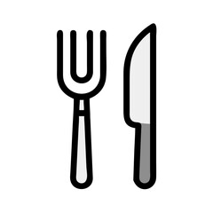 Fork and Knife Representing Dining and Cuisine Icon Design