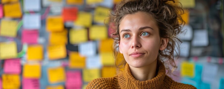 Advertising campaign schedule on wall board, marketing milestones and performance tracking in stylish office backdrop