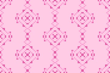 Seamless geometric fabric pixel pattern illustration.
