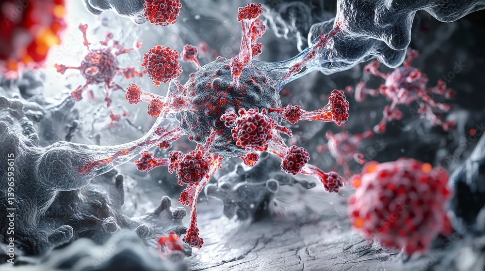 Poster close-up view of innovative cell regeneration in a high-tech laboratory a futuristic scientific illu