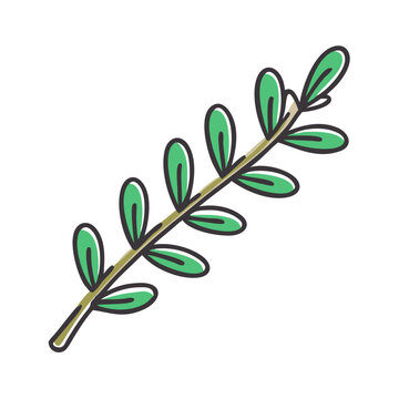 green leaves branch simple design clip art preview
