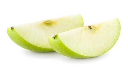 Fresh Green Apple Slice Isolated on White Background for Design