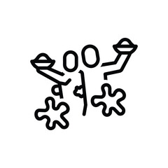 Black line icon for holi celebration