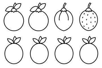 loquat line art isolated vector outline fruit tree