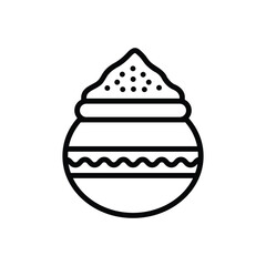 Black line icon for color pot