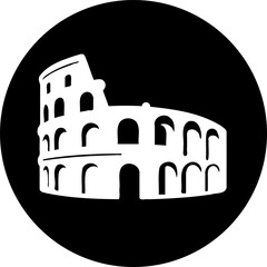 Naklejka premium Iconic silhouette: minimalist rendering of the colosseum on a stark backdrop