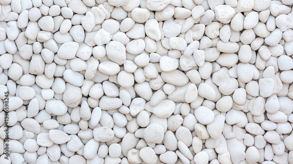 Aufkleber detailed aerial view of smooth white pebbles creating a natural texture background of seamless rock 